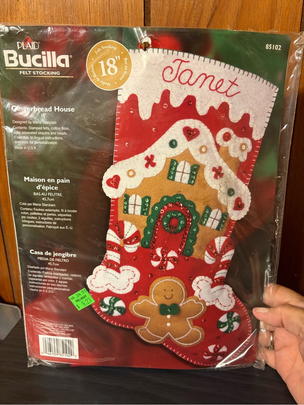 Bucilla Felt Christmas Stocking Kit Gingerbread House 18 in Boot MPN 85102